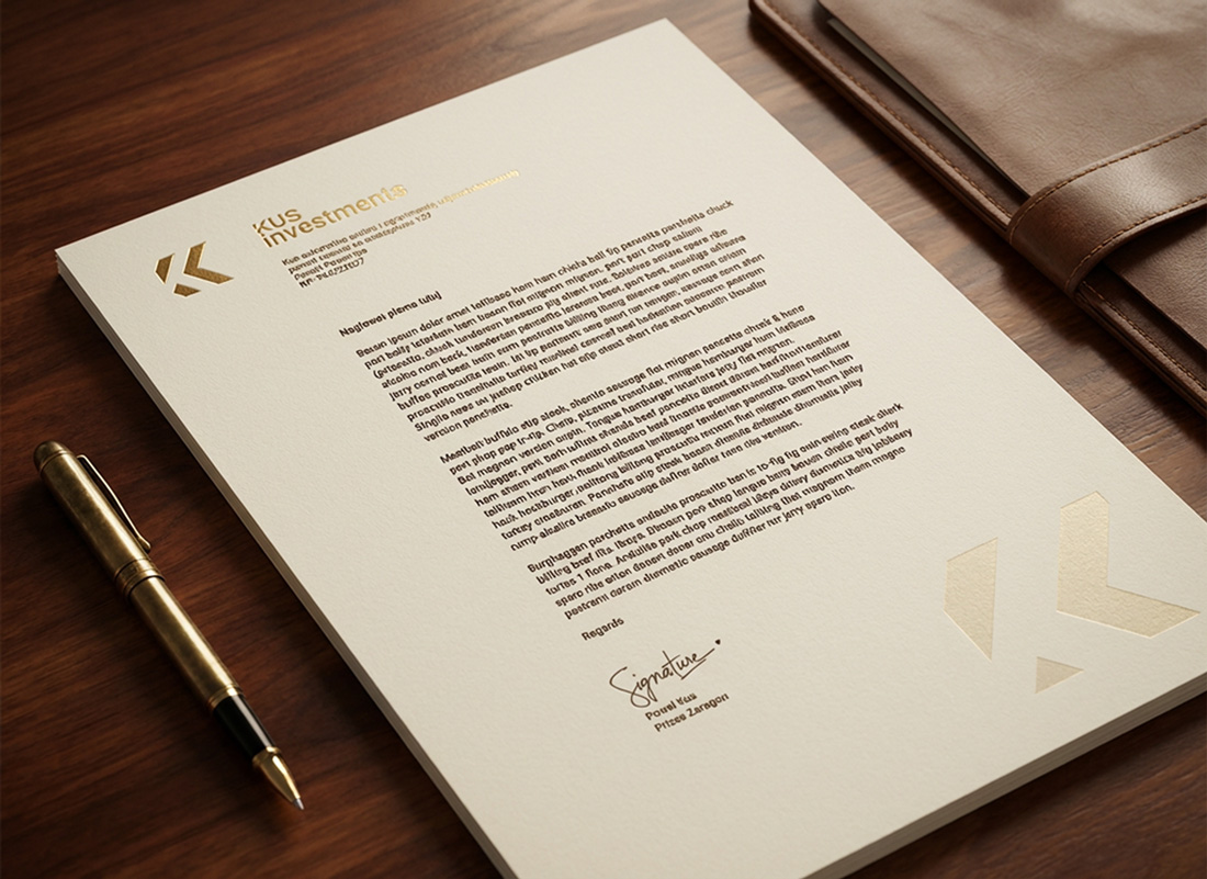 papier firmowy złocenie